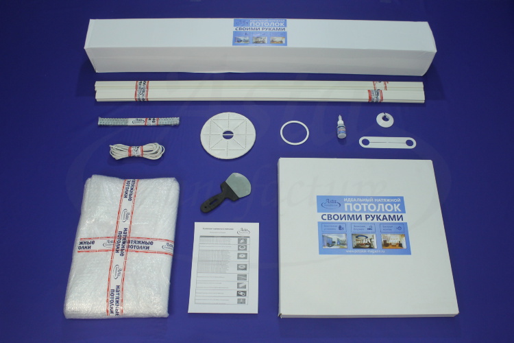 Натяжной потолок, комплект для помещения 4,9x3,0 м