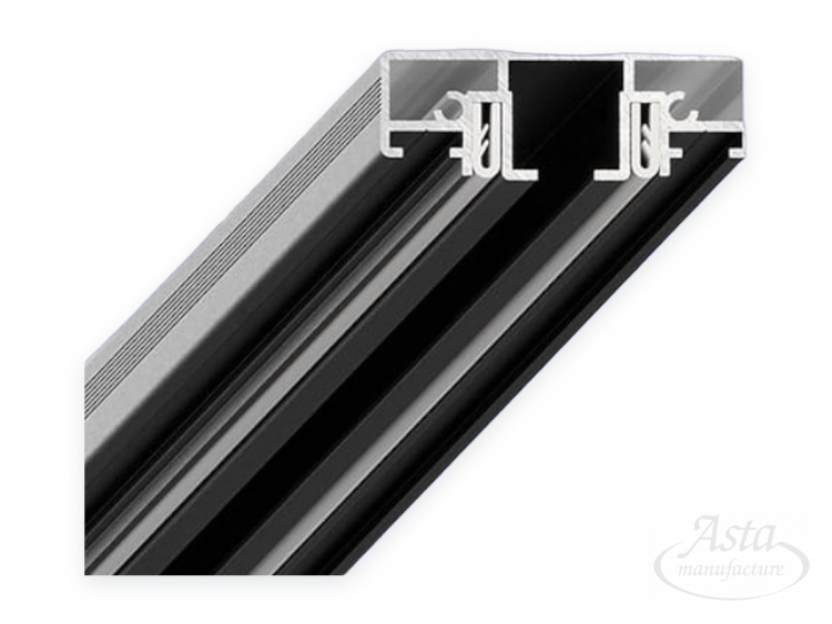 Профиль карниз KRAAB Slim Road 01 однорядный, черный (2 м) Профиль карниз KRAAB Slim Road 01 однорядный, черный (2 м)