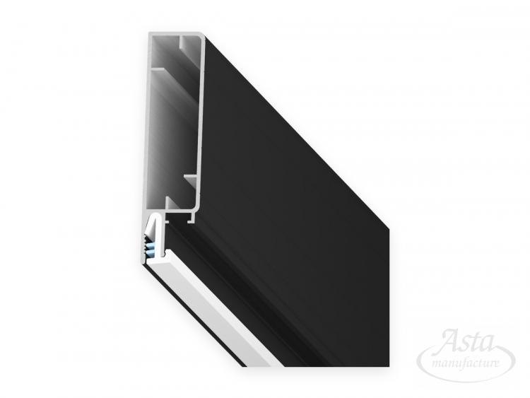 Профиль LumFer Clamp Level 70 для двухуровневого потолка, черный муар (2 м) Профиль LumFer Clamp Level 70 для двухуровневого потолка, черный муар (2 м)